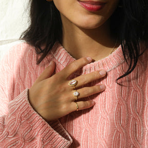 Rose Quartz Milly Marquise ring